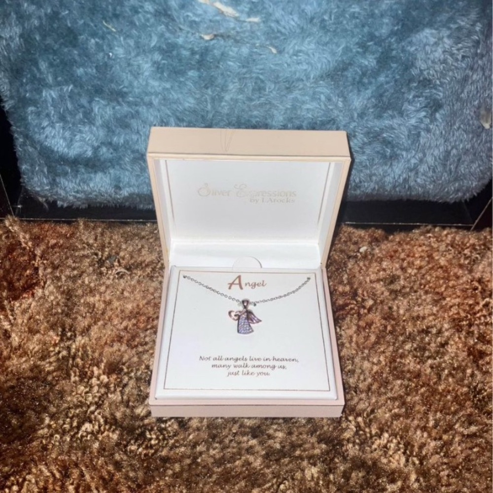 Angel Pendant Necklace - Silver